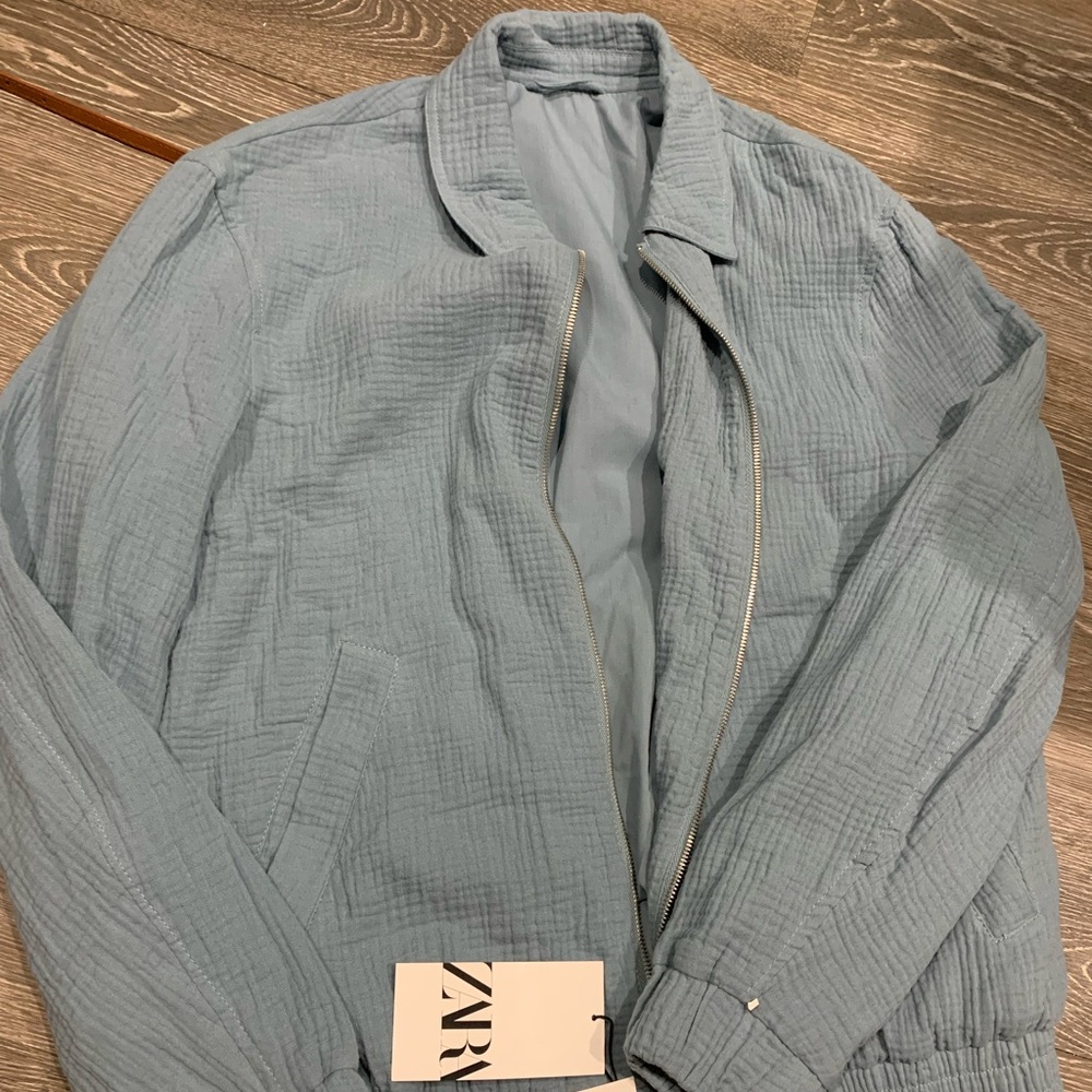 Zara Men Light Blue Jacket Size M